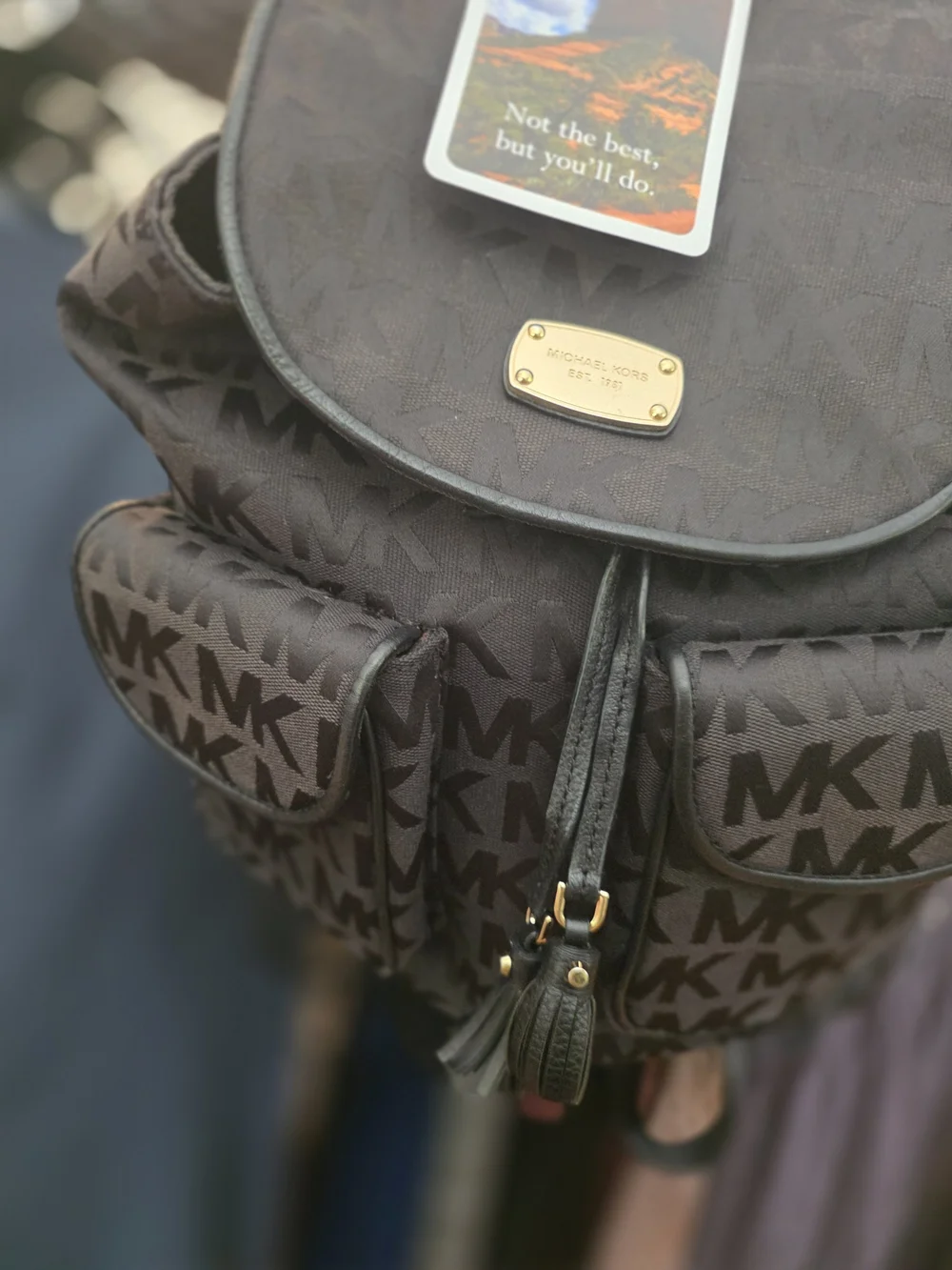 Michael Kors Black MK Monogram Backpack